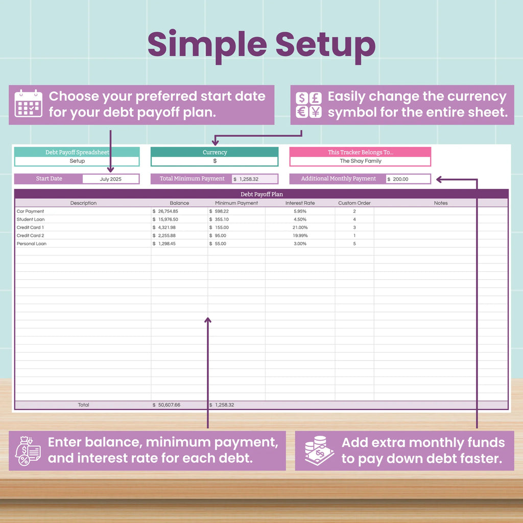 Debt Snowball Spreadsheet