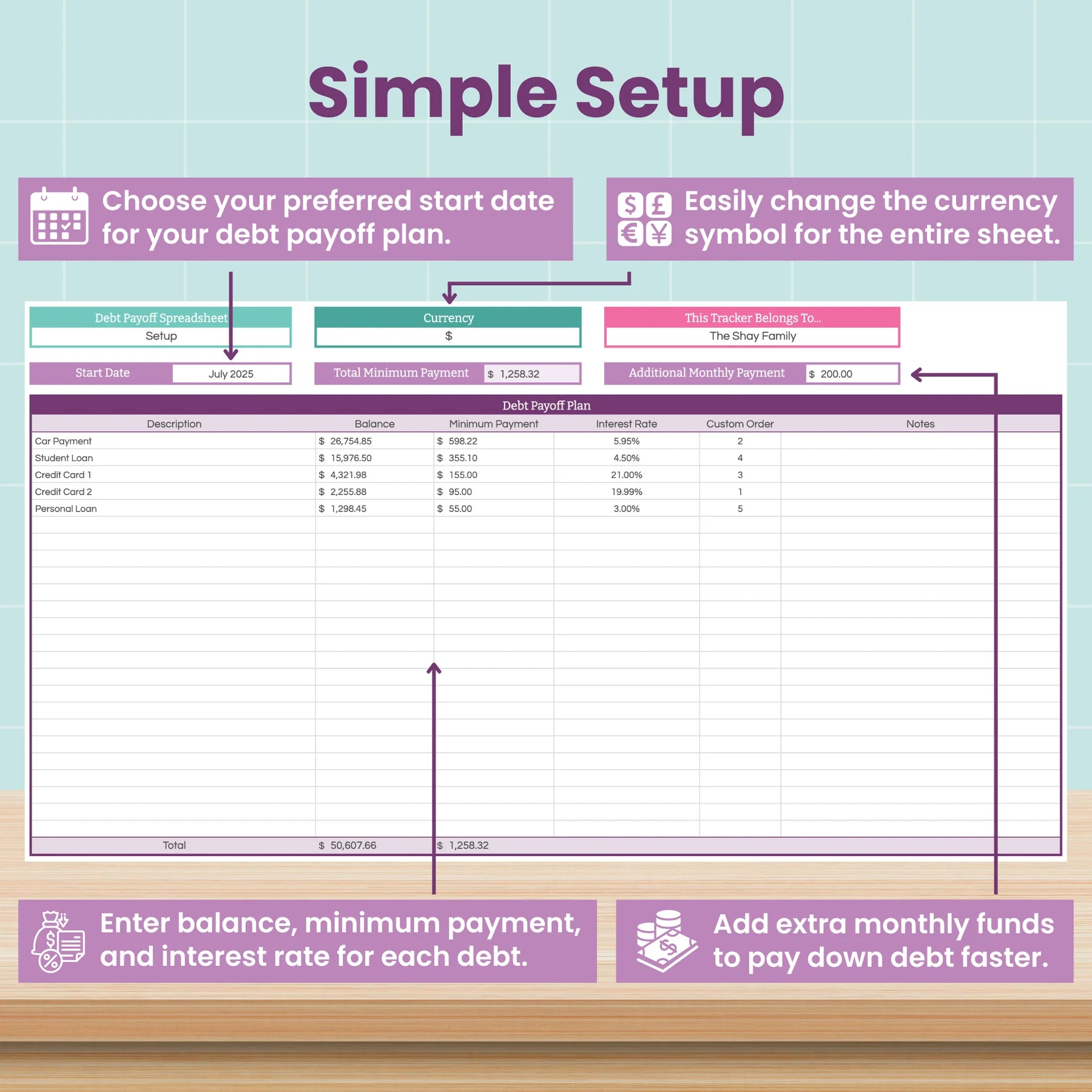 Debt Snowball Spreadsheet